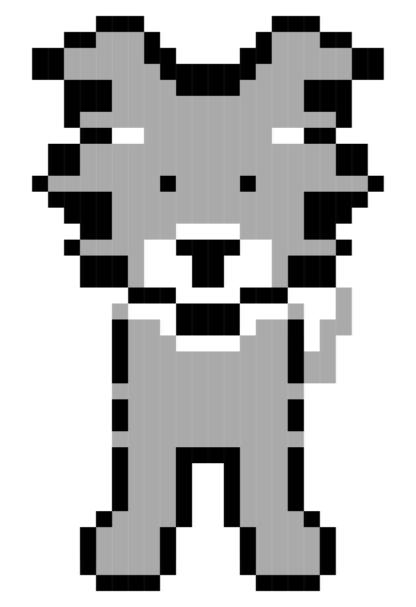 image of dog depicted in 8 bit art style